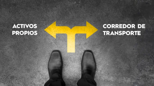 TRAFFIX – Asset-Based Carriers VS Brokers – SPA Man's shoes indicating he is looking down on the road at two arrows, one pointing towards asset-based and the other one pointing to broker
