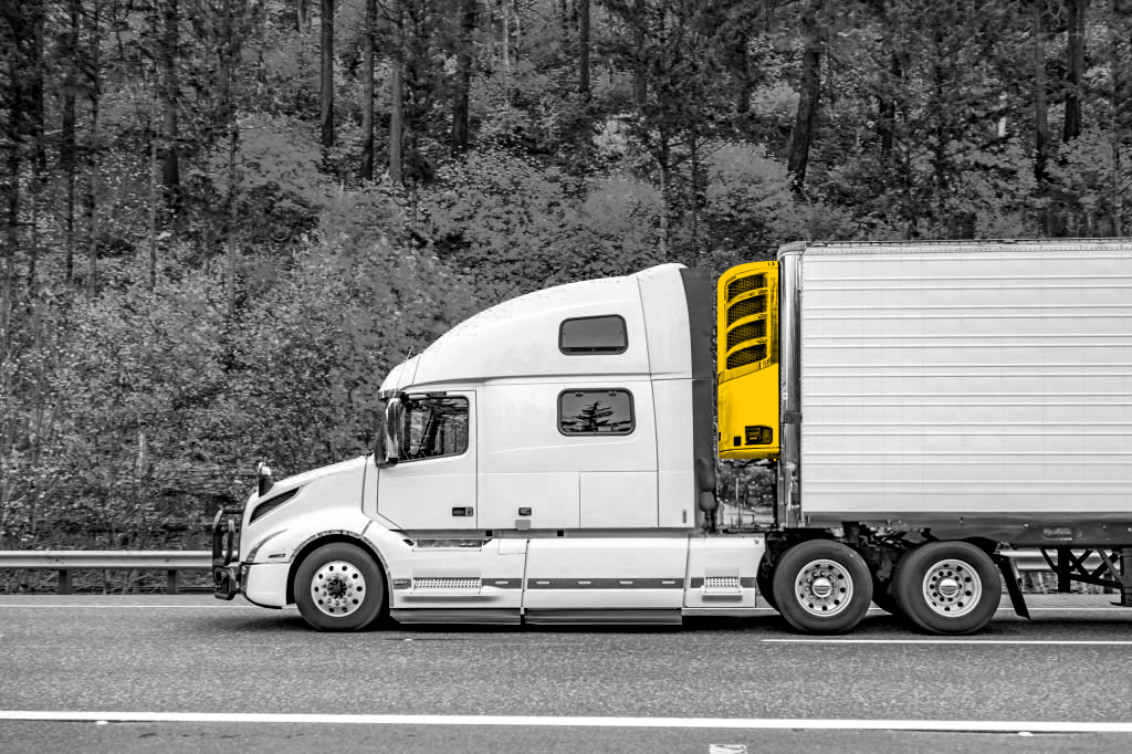 temperature controlled truck on the road
